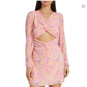 LoveShackFancy Nanita Marble Cut Out Mini Dress in Golden Maze NWT